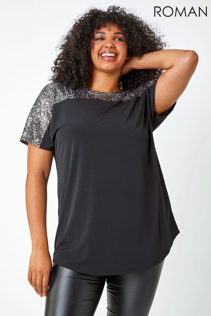 Metallic sequin top clearance