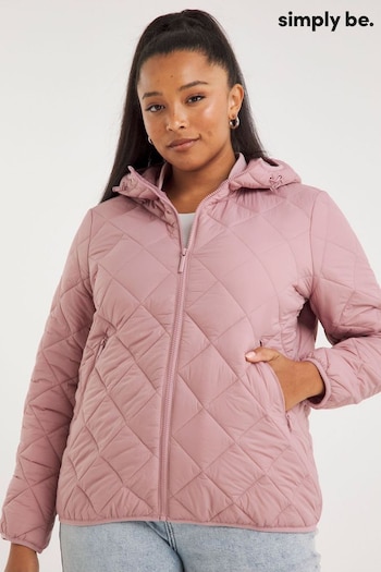 Simply Be Pink Ultralight Quilted Short Jacket (Q73510) | £38