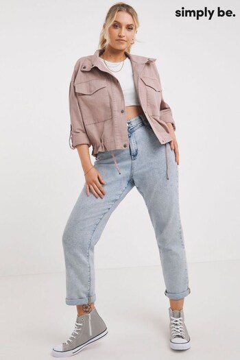 Simply Be Pink Blush Relaxed Utility Jacket (Q73515) | £45