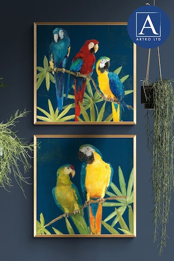 Artko Set of 2 Gold Birds Of A Feather by Avery Tillmon Framed Art (Q73639) | £95