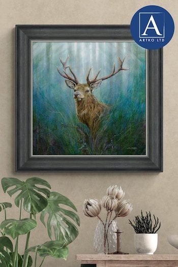 Artko Grey Red Deer Stag by Chris Sharp Framed Art (Q73648) | £95