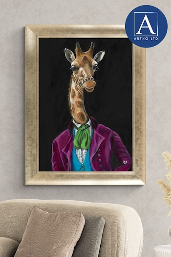 Artko Gold Gerald Giraffe  by Louise Brown Framed Art (Q73673) | £145