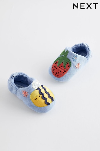 Denim Blue Character Slip-On Baby Shoes croco (0-24mths) (Q73678) | £8