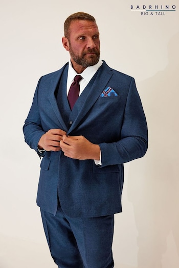 BadRhino Big & Tall Blue Long Wedding Suit Jacket (Q73717) | £105