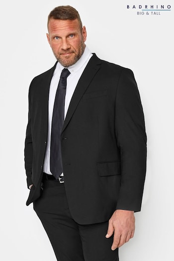 BadRhino Big & Tall Black Short Plain Suit Jacket (Q73726) | £75