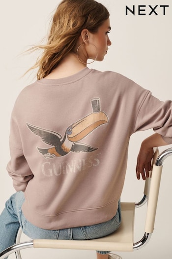 Lilac/Grey License Guinness Graphic Crew Neck St Patrick's Day Sweatshirt (Q73760) | £34