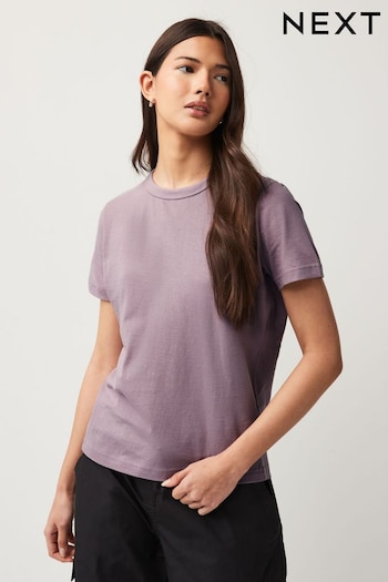 Mauve Purple Essential 100% Pure Cotton Short Sleeve Crew Neck T-Shirt (Q73853) | £6