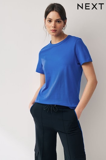 Cobalt Blue Essential 100% Pure Cotton Short Sleeve Crew Neck T-Shirt (Q73872) | £6