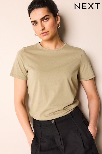 Olive Green The Everyday Crew Neck Cotton Rich Short Sleeve T-Shirt (Q73908) | £5