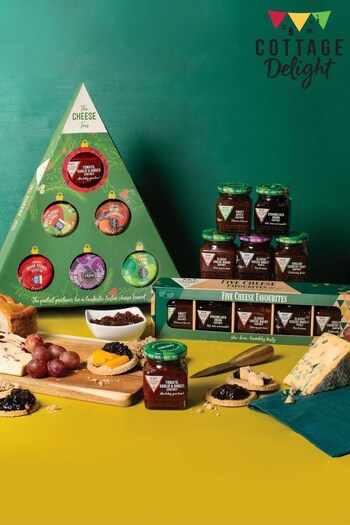 Cottage Delight Five Cheese Favourites and Cheese Tree Gift Hamper Bundle (Q73982) | £33