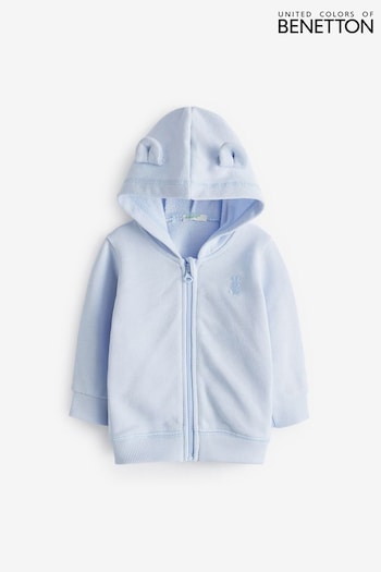 Benetton Suede Baby Blue Hoodie Jacket (Q73983) | £20