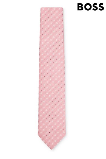 BOSS Pink Silk-Blend Tie With Jacquard Pattern (Q74010) | £59