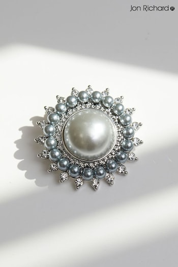 Jon Richard Silver Vintage Inspired Pearl Brooch - Gift Boxed (Q74033) | £22