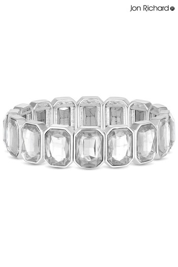 Jon Richard Silver Tone Crystal Stretch Bracelet (Q74061) | £20