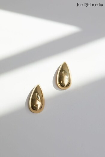 Jon Richard Gold Polished Tear Drop Earrings (Q74066) | £20