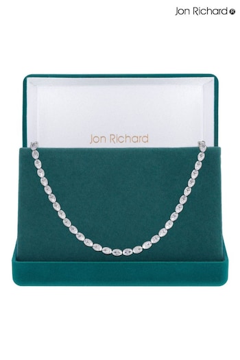 Jon Richard Silver Cubic Zirconia Tennis Necklace (Q74080) | £70