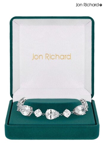 Jon Richard Silver Tone Cubic Zirconia Mixed Stone Bracelet (Q74089) | £50