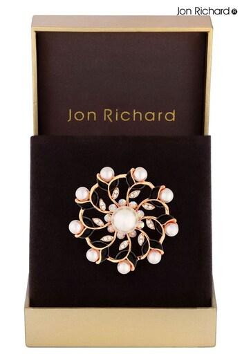 Jon Richard Gold Pearl Brooch - Gift Boxed (Q74095) | £26