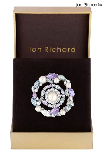 Jon Richard Silver Pearl Brooch - Gift Boxed (Q74097) | £26