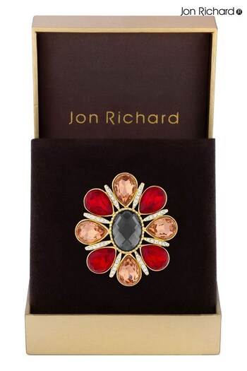 Jon Richard Gold Garnet Brooch - Gift Boxed (Q74098) | £26