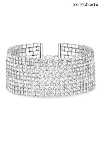 Jon Richard Silver Tone Crystal Multi Strand Diamante Bracelet (Q74102) | £25
