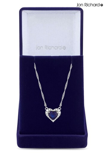 Jon Richard Silver Cubic Zirconia Heart Necklace - Gift Boxed (Q74103) | £35