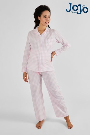 JoJo Maman Bébé Pink Gingham Maternity Pyjamas Set (Q74145) | £39.50