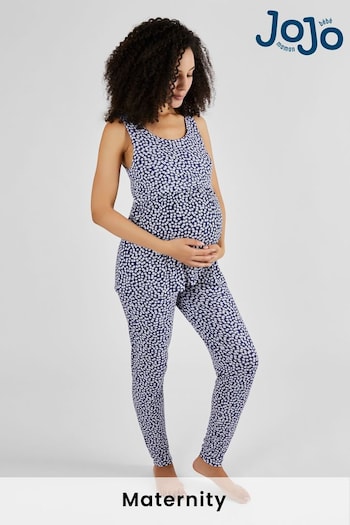 A-Z Womens Sports Brands Navy Floral Print Maternity & Nursing Pyjamas Set (Q74149) | £39.50