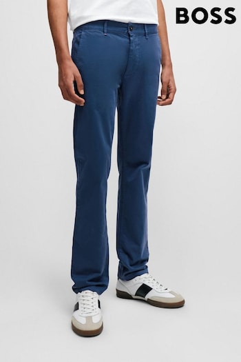 BOSS Blue Slim Fit Cotton Stretch Trousers (Q74153) | £119