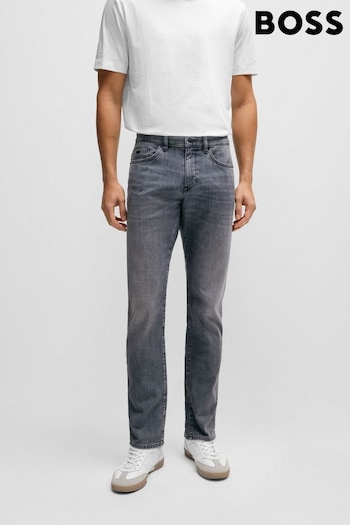 BOSS Grey Slim-Fit Jeans Italian Cashmere-Touch Denim (Q74162) | £169