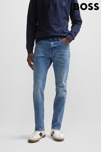 BOSS Blue Tapered Fit Super Stretch Denim Jeans BENZ (Q74172) | £129
