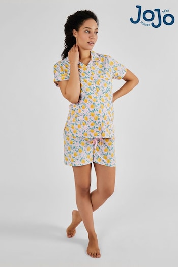 JoJo Maman Bébé Pink Lemon Print Maternity & Nursing Short Pyjamas Set (Q74188) | £36