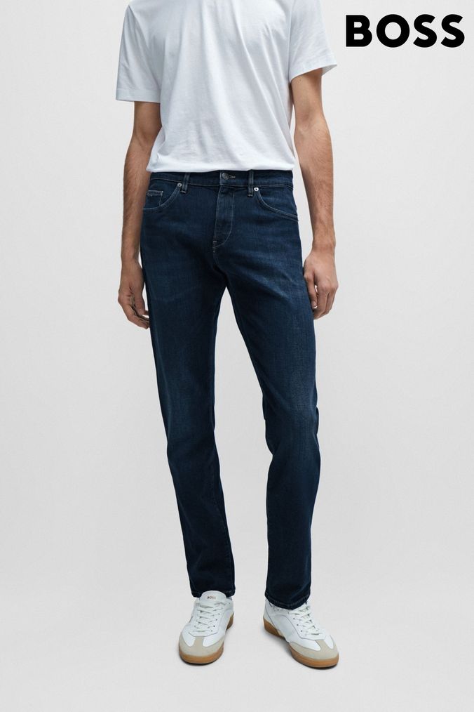 BOSS Dark Blue Delaware Slim Fit Jeans (Q74202) | £169