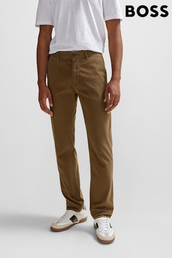 BOSS Green Slim Fit Stretch Cotton Trousers (Q74218) | £46