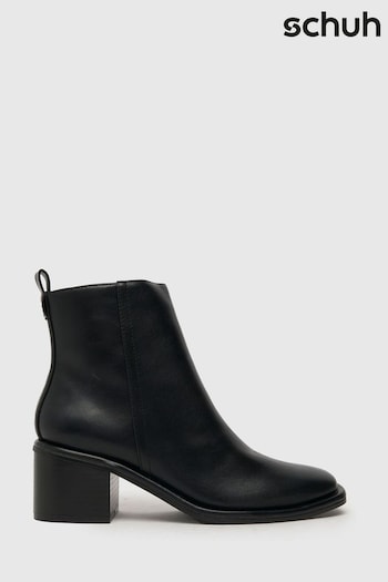 Schuh Bryony Block Heel Black Boots (Q74225) | £50