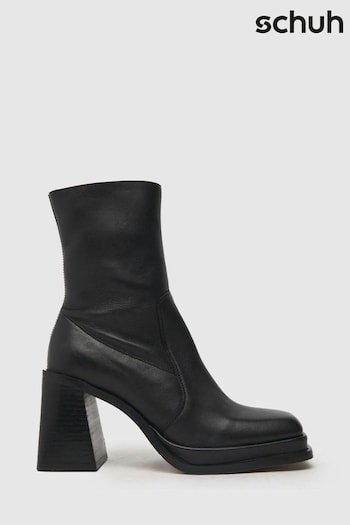 Schuh Arno Leather Platform Black Boots (Q74231) | £80
