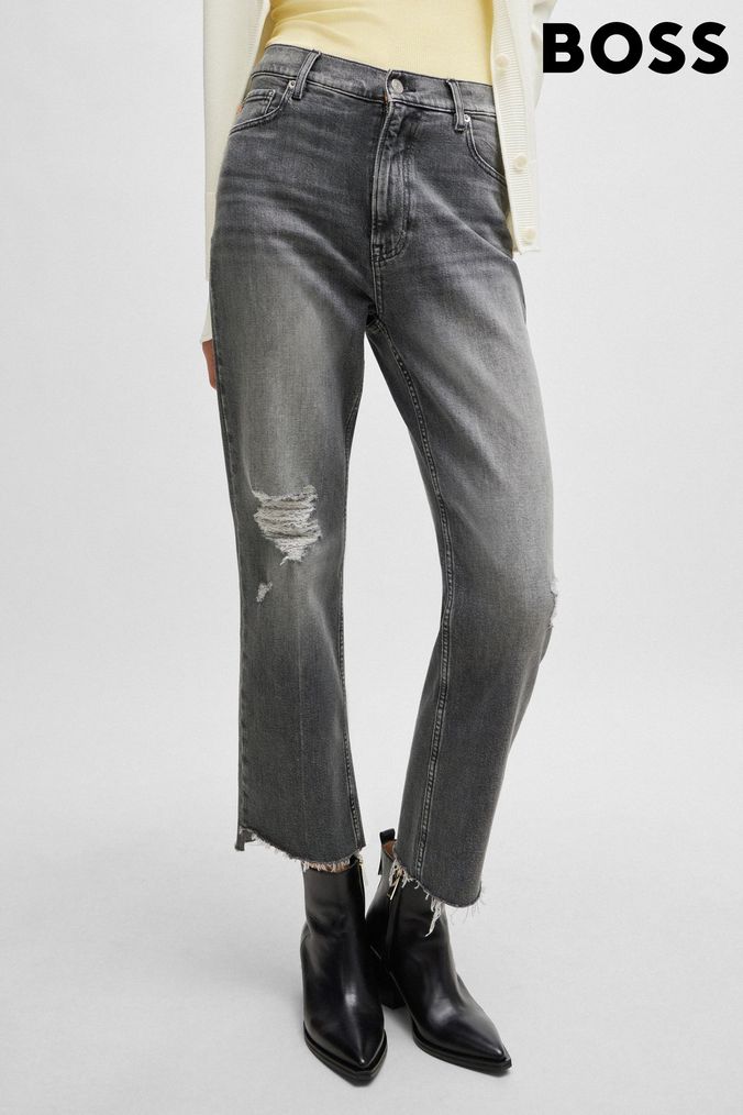 Grey slim fit jeans womens best sale