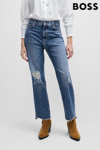 BOSS Blue Slim Fit Jeans in Blue Stretch Denim (Q74251) | £159