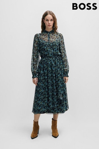 BOSS Blue Regular-Fit Midi Dress With Digital Print (Q74257) | £239