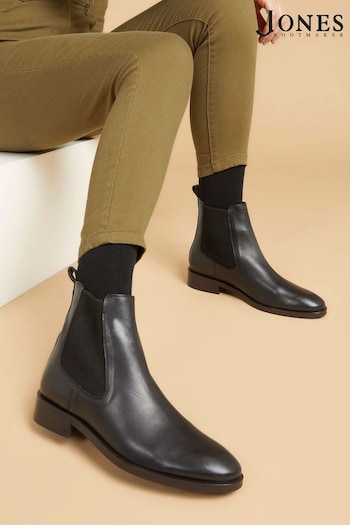 Jones Bootmaker Forget-Me-Not Pointed Toe Chelsea Black Boots (Q74267) | £99