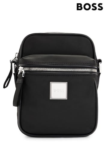 BOSS Black Reporter Bag in Recycled Fabric With Metallic Logo Plate (Q74319) | £139