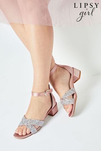 Lipsy Nude Pink Low Block Heel Occasion Sandal (Q74345) | £26 - £30