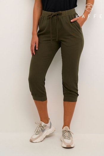 Kaffe Green Naya Capri Cropped Trousers (Q74364) | £35