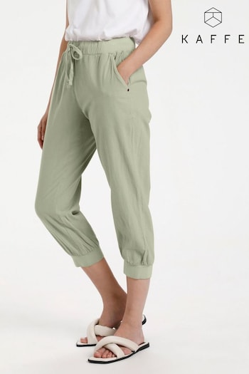 Kaffe Green Naya Capri Cropped Trousers (Q74365) | £35