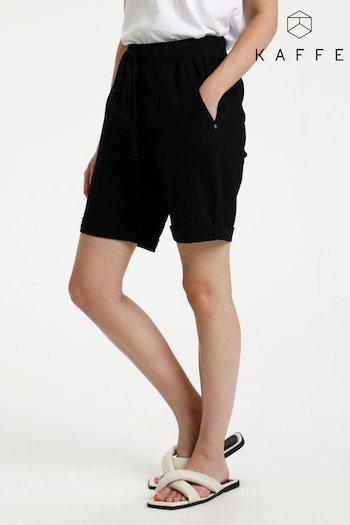 Kaffe Naya Elasticated Black Denim Shorts (Q74369) | £30