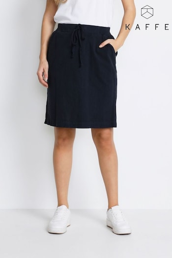 Kaffe Blue Naya Knee Length Skirt with Tie Waist (Q74415) | £30