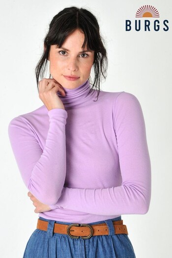 Burgs Womens Purple Agnes Roll Neck T-Shirt (Q74436) | £32