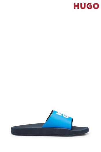 HUGO Blue Slides With Logo Branded Straps (Q74537) | £59
