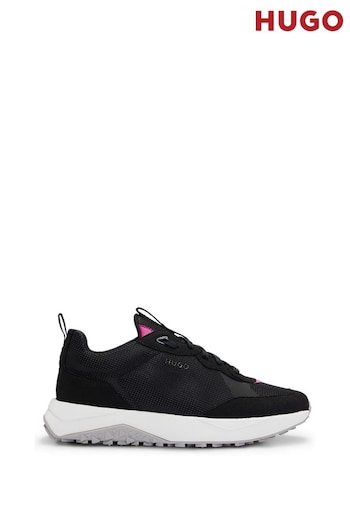 HUGO Mixed Material Black Trainers With Mesh and Branding (Q74547) | £169