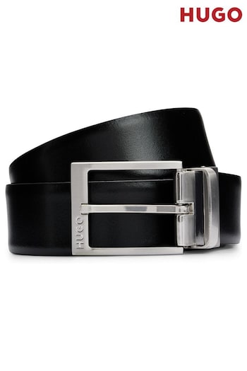 HUGO Reverisble Smooth Black Leather Belt (Q74580) | £79